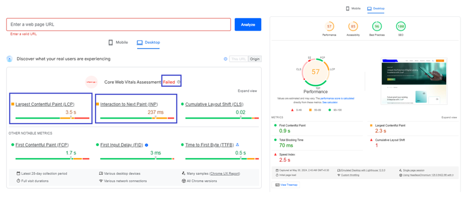 Real-Time/CrUX & Lighthouse Data of a Web Page from PageSpeed Insights Tool